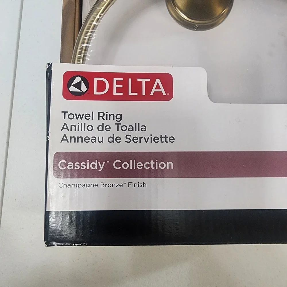 Delta Cassidy  Single Hand Towel Ring Champagne Bronze NIB